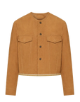 Firelady Fur Women's Vintage Suede Crew Neck Jacket- Relaxed Fit Cropped Blazer "Sunset Escape"