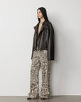 Firelady Fur Women‘s Vintage Waxed Lambskin Trench Style Bomber Leather Jacket “Fashion Boundaries”