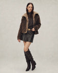 Firelady Fur Women's genuine Fur Denim Parka | Detachable Fur Collar & 90% White Goose Down Fill“Wander Free”