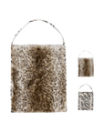 Firelady Fur [FF×JW Collaboration] Rabbit Fur and Zebra Print Denim Fur Bag
