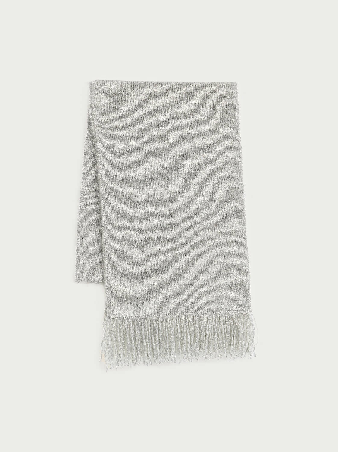 Firelady Fur Soft Shimmer Merino Wool &amp; Cashmere Fringe Scarf with Metallic Sparkle