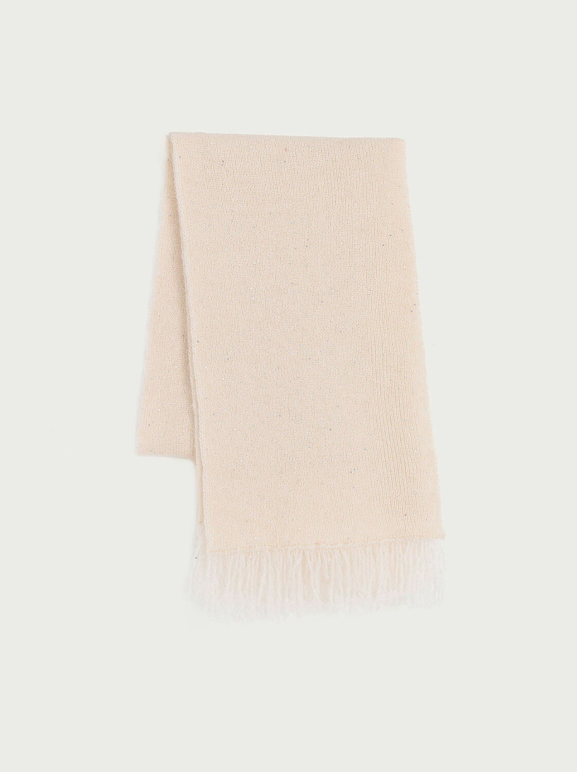Firelady Fur Soft Shimmer Merino Wool &amp; Cashmere Fringe Scarf with Metallic Sparkle