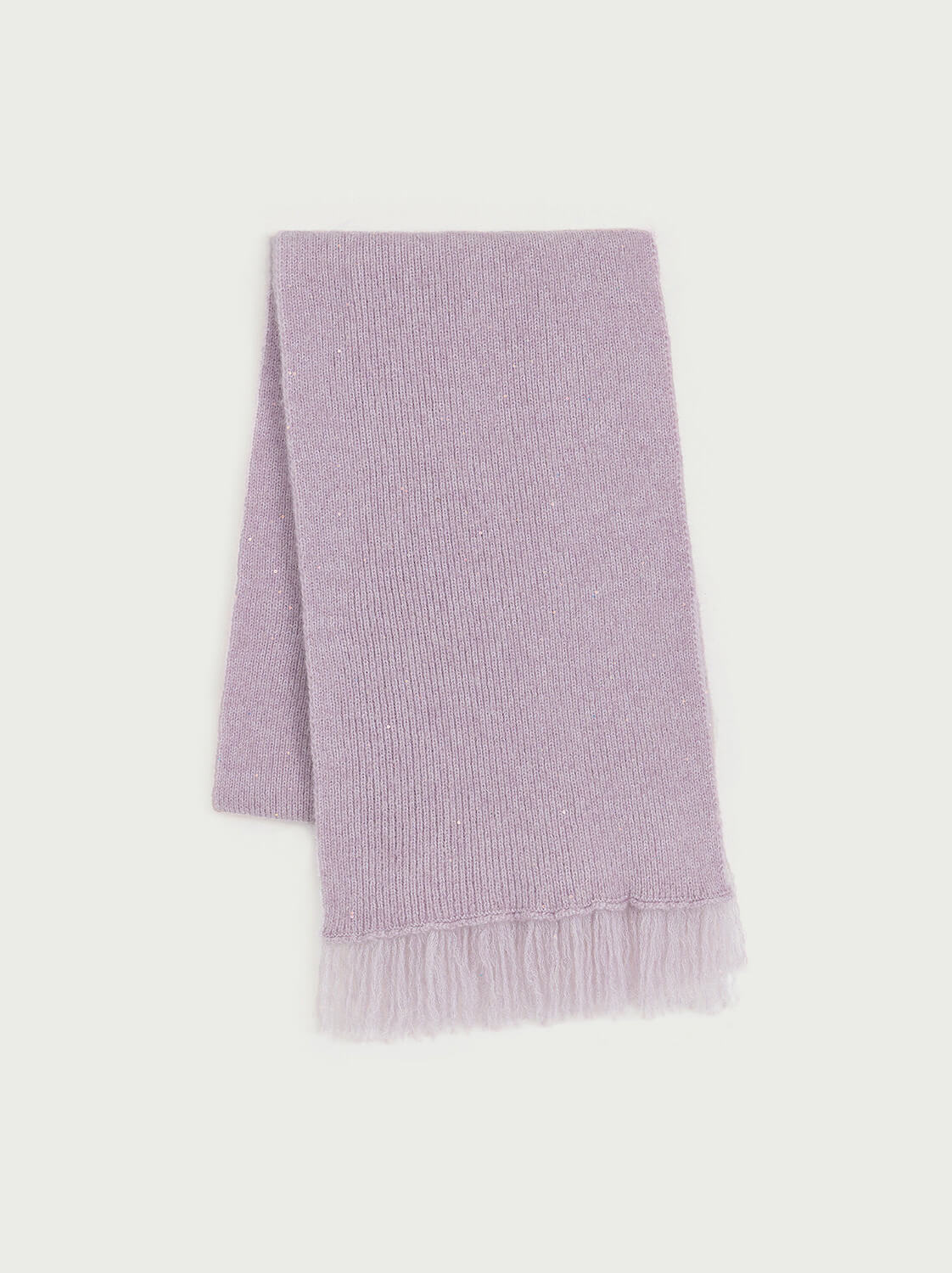 Firelady Fur Soft Shimmer Merino Wool &amp; Cashmere Fringe Scarf with Metallic Sparkle