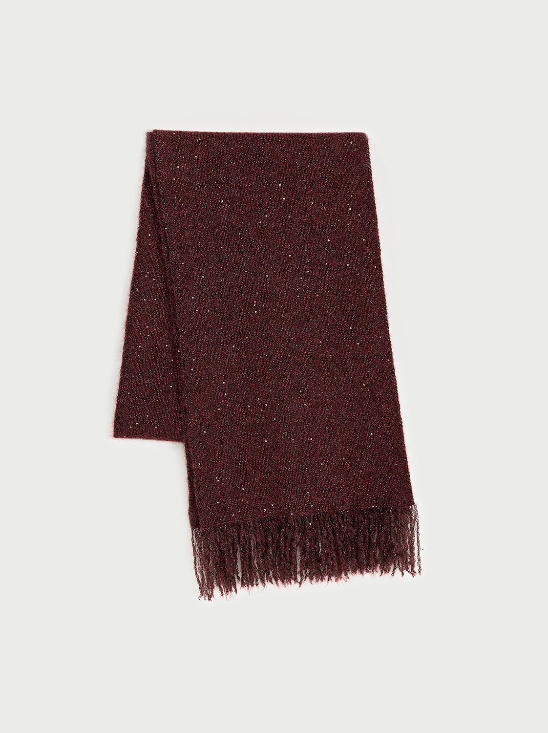 Firelady Fur Soft Shimmer Merino Wool &amp; Cashmere Fringe Scarf with Metallic Sparkle
