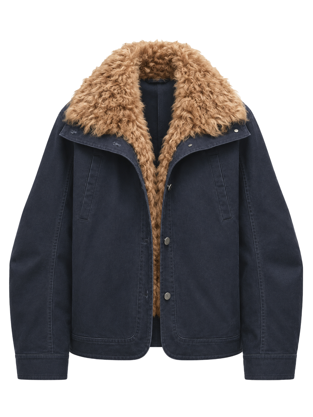 Firelady Fur Women's 90% Goose Down Parka – Enzyme-Washed Shell & Detachable Curly Hu Sheep Fur Collar