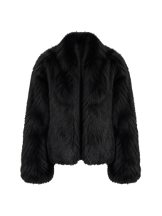 Firelady Fur Women's Saga Furs Crown Grade Fox Fur Jacket – Cropped H-Line with Stand Collar