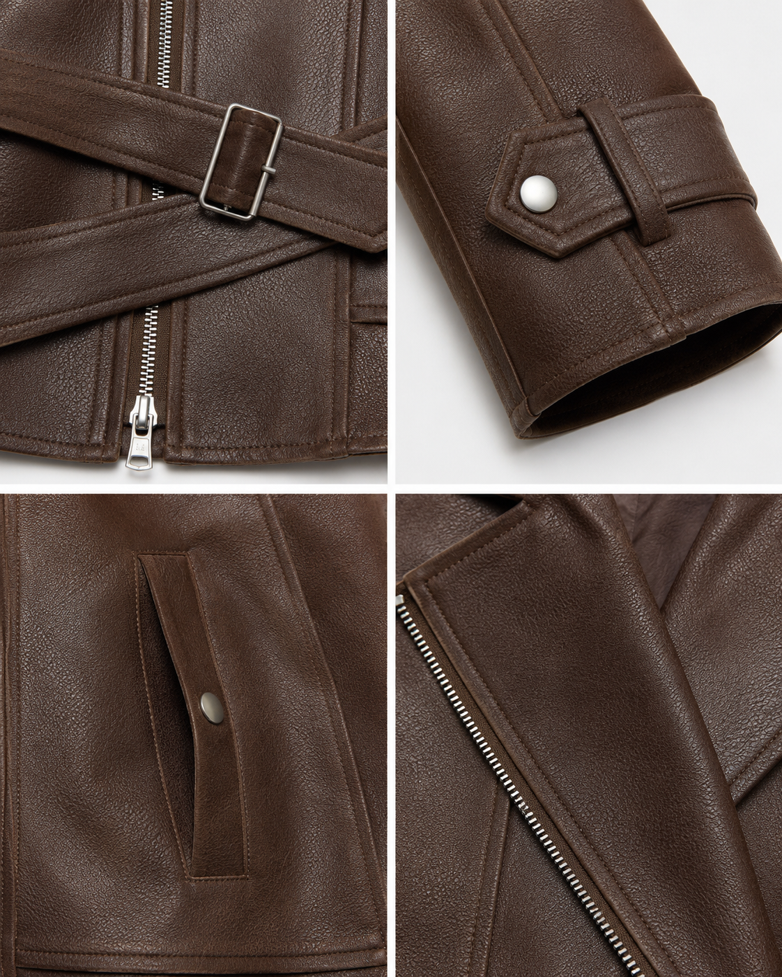 Firelady Fur Women's Vintage Light Waxed Sheepskin Moto Jacket | Adjustable Waist Biker Coat