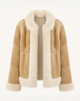 Fireladyfur Women's Blue Muskrat & Fox Fur Patchwork Coat "Casual Gene"