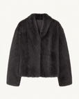 Fireladyfur Women's Casual Drop Shoulder Stand Collar Sheepskin Coat"Practical Wearism"