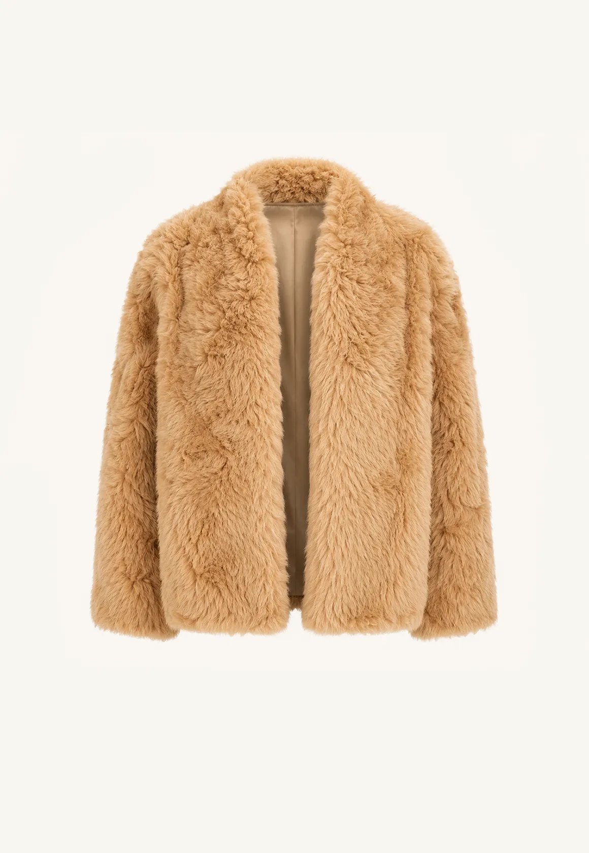 Fireladyfur Women's Casual Tuscan Sheepskin Jacket with Stand-up Collar“Sea of Love Accompaniment”