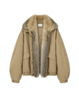Fireladyfur Women's Fashion Goose Down Parka with Fox Fur Collar“City Cruise”
