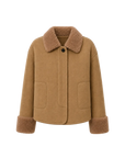 Fireladyfur Women's Faux Leather Shearling Jacket - Long Wool Suede Coat Winter Style