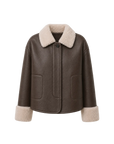 Fireladyfur Women's Faux Leather Shearling Jacket - Long Wool Suede Coat Winter Style