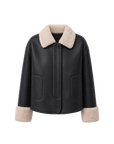 Fireladyfur Women's Faux Leather Shearling Jacket - Long Wool Suede Coat Winter Style