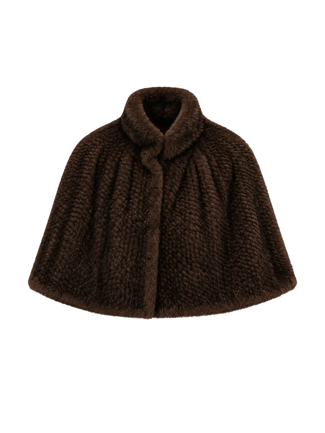 Fireladyfur Women's Handwoven Mink Fur Cape Shawl with Stand Collar “Velvet Swan”