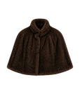 Fireladyfur Women's Handwoven Mink Fur Cape Shawl with Stand Collar “Velvet Swan”