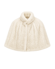 Fireladyfur Women's Handwoven Mink Fur Cape Shawl with Stand Collar “Velvet Swan”