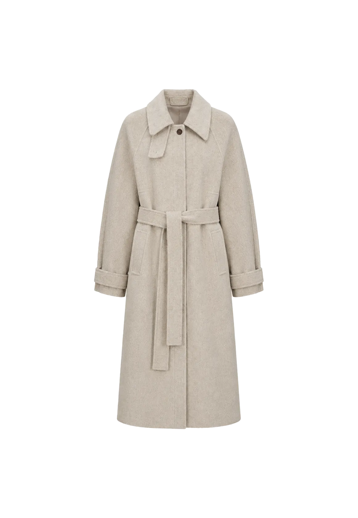 Fireladyfur Women's Raglan Sleeve Double-layer Collar Wool Coat"Moonlit Veil"
