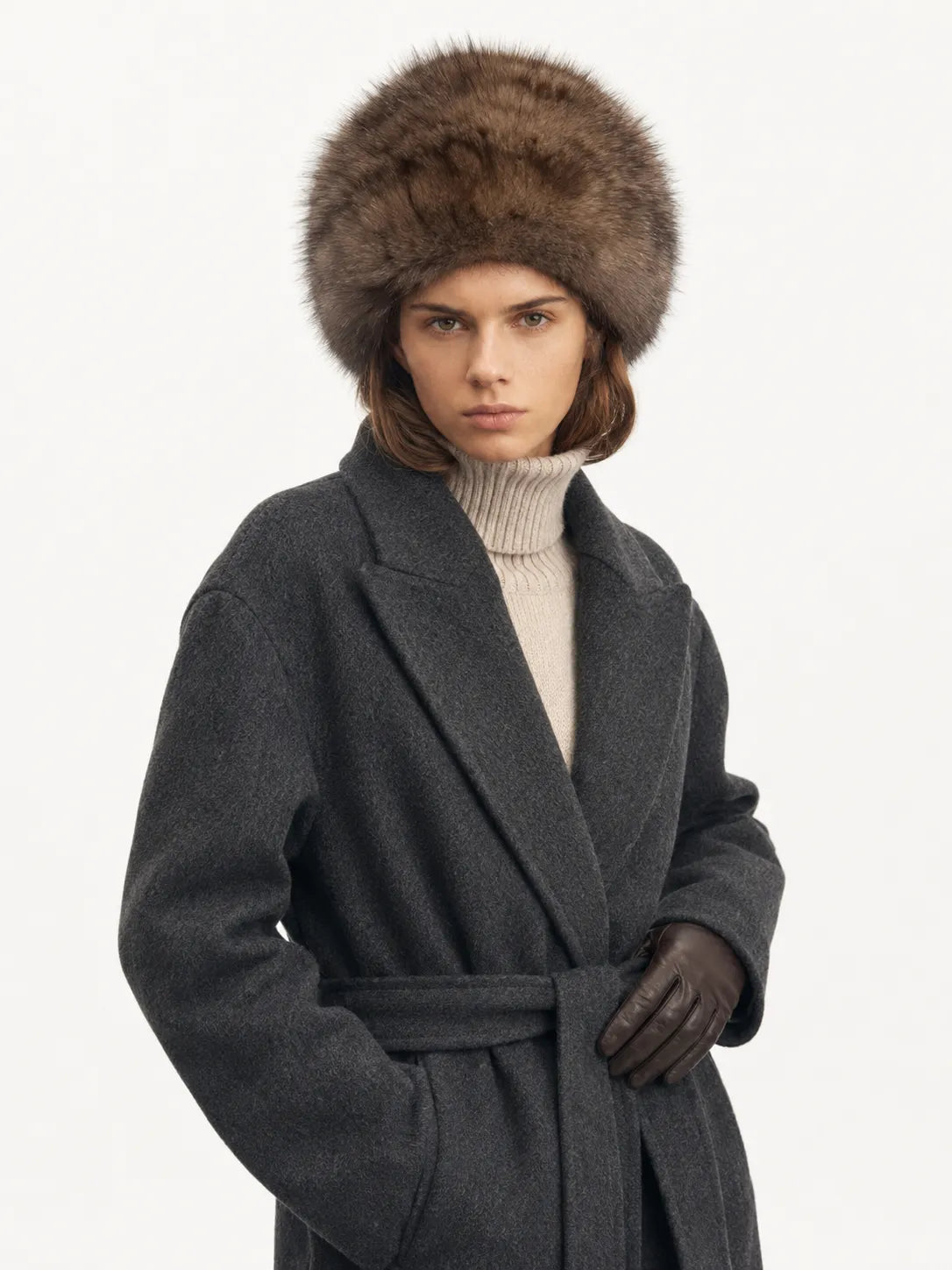 Fireladyfur Women's Reversible Genuine Mink Fur Knit Winter Hat