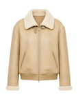 Fireladyfur Women's Shearling Coat - Casual Motorcycle Style Imported Merino Wool
