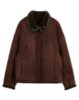 Fireladyfur Women's Shearling Coat - Merino Wool Stand-Up Fur Collar Knight's Contract