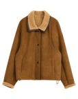 Fireladyfur Women's Shearling Coat - Merino Wool Stand-Up Fur Collar Knight's Contract