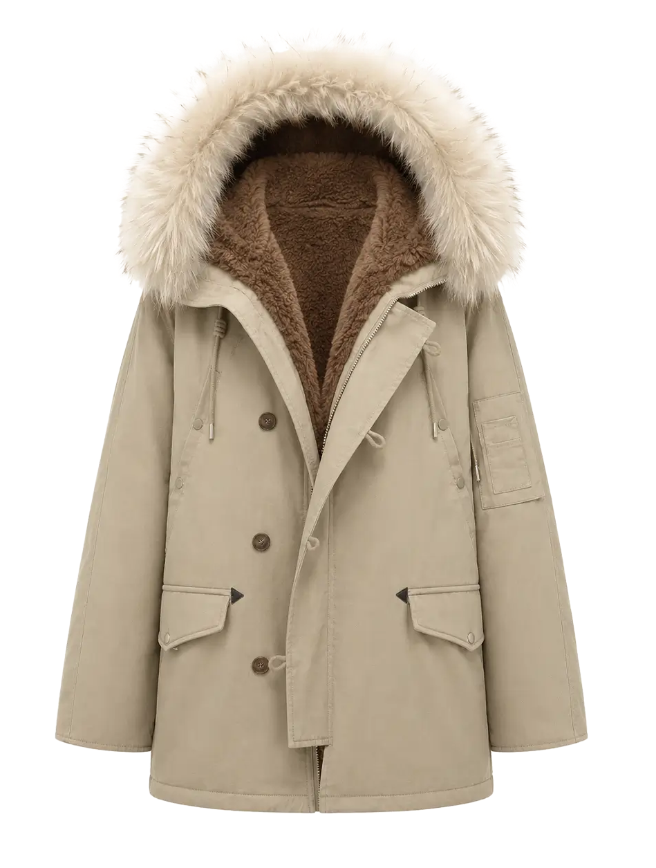 Fireladyfur Coastal Highway II shearling lined down parka alternate product cutout