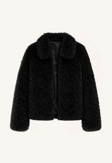 Fireladyfur Women's Soft & Warm Short Wool Sheepskin Coat“Blackmoon Berlin”