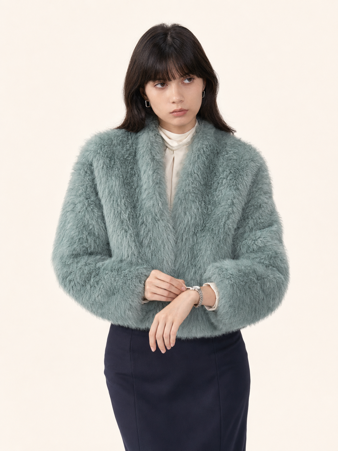 Fireladyfur Women's Tuscan Sheepskin Coat“Morning Mist Fairy”