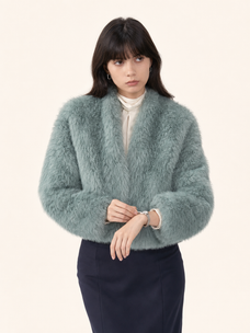Fireladyfur Women's Tuscan Sheepskin Coat“Morning Mist Fairy”