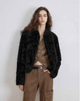 Fireladyfur Women's Casual Tuscan Sheepskin Jacket with Stand - up Collar“Sea of Love Accompaniment” - variant_title