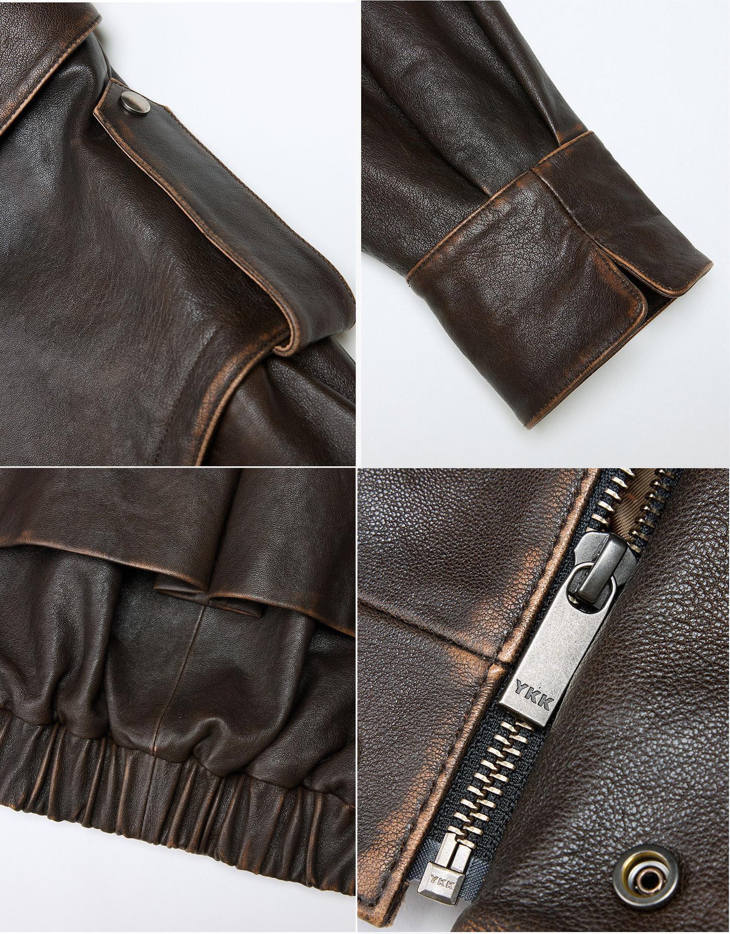 Fireladyfur Women's Two-Way Genuine Leather Jacket with Removable Sleeves"Barn Feelings"