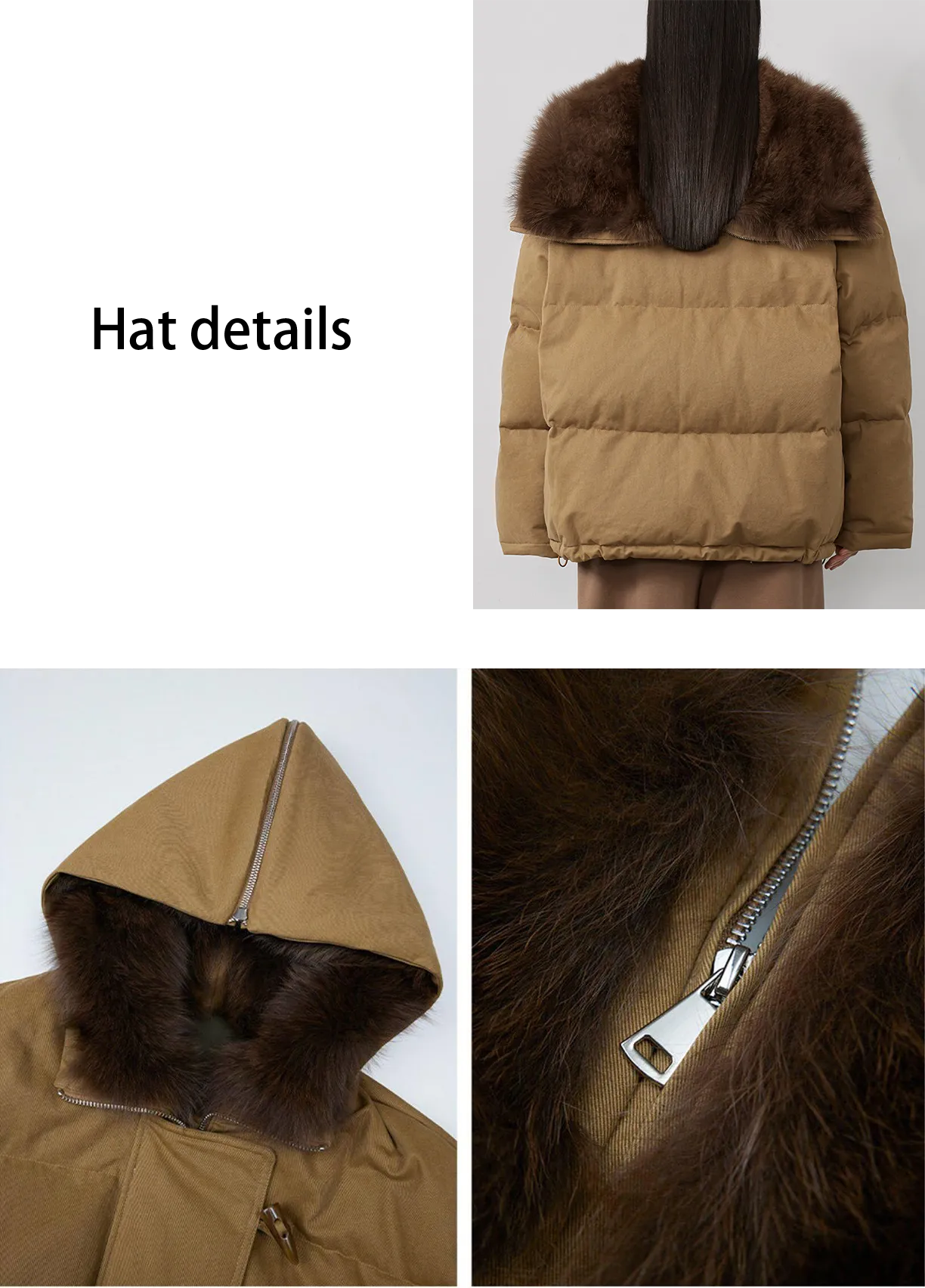 Fireladyfur Women's Down Parka with Fox Fur and Large Lapel“Street Badge”