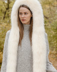 Fox Fur Hat Scarf Snow Hat Women Autumn Winter Warm High-end Double-sided Thickened Plush Earmuff Hat