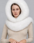 Fox Fur Hat Scarf Snow Hat Women Autumn Winter Warm High-end Double-sided Thickened Plush Earmuff Hat