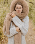 Fox Fur Hat Scarf Snow Hat Women Autumn Winter Warm High-end Double-sided Thickened Plush Earmuff Hat
