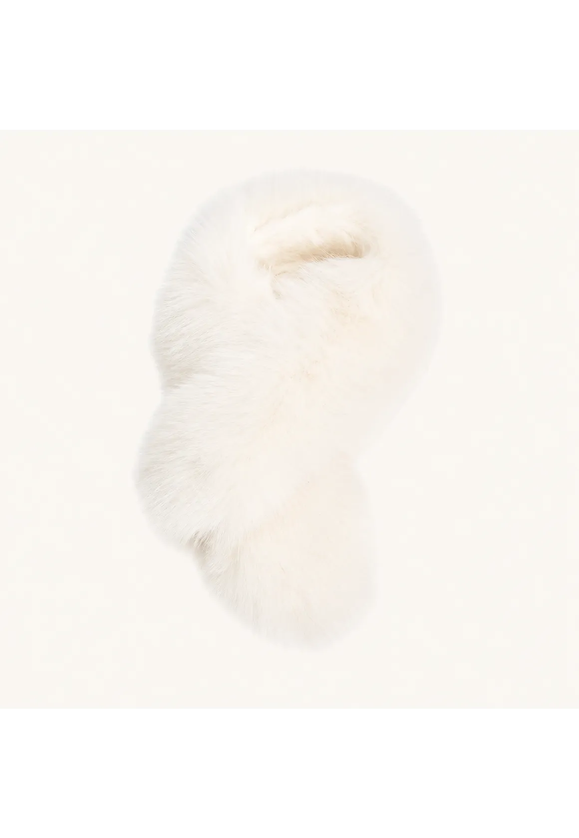 Women's double-sided fox fur scarf in Milky White – cutout product view | Firelady Fur