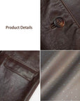 Goatskin simple and versatile retro suit-style leather windbreaker jacket "Fashionable Kosi"