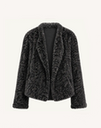 "Inspiration Glimpse" lapel double-breasted loose woven Rex rabbit fur coat for women in winter