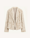 "Inspiration Glimpse" lapel double-breasted loose woven Rex rabbit fur coat for women in winter