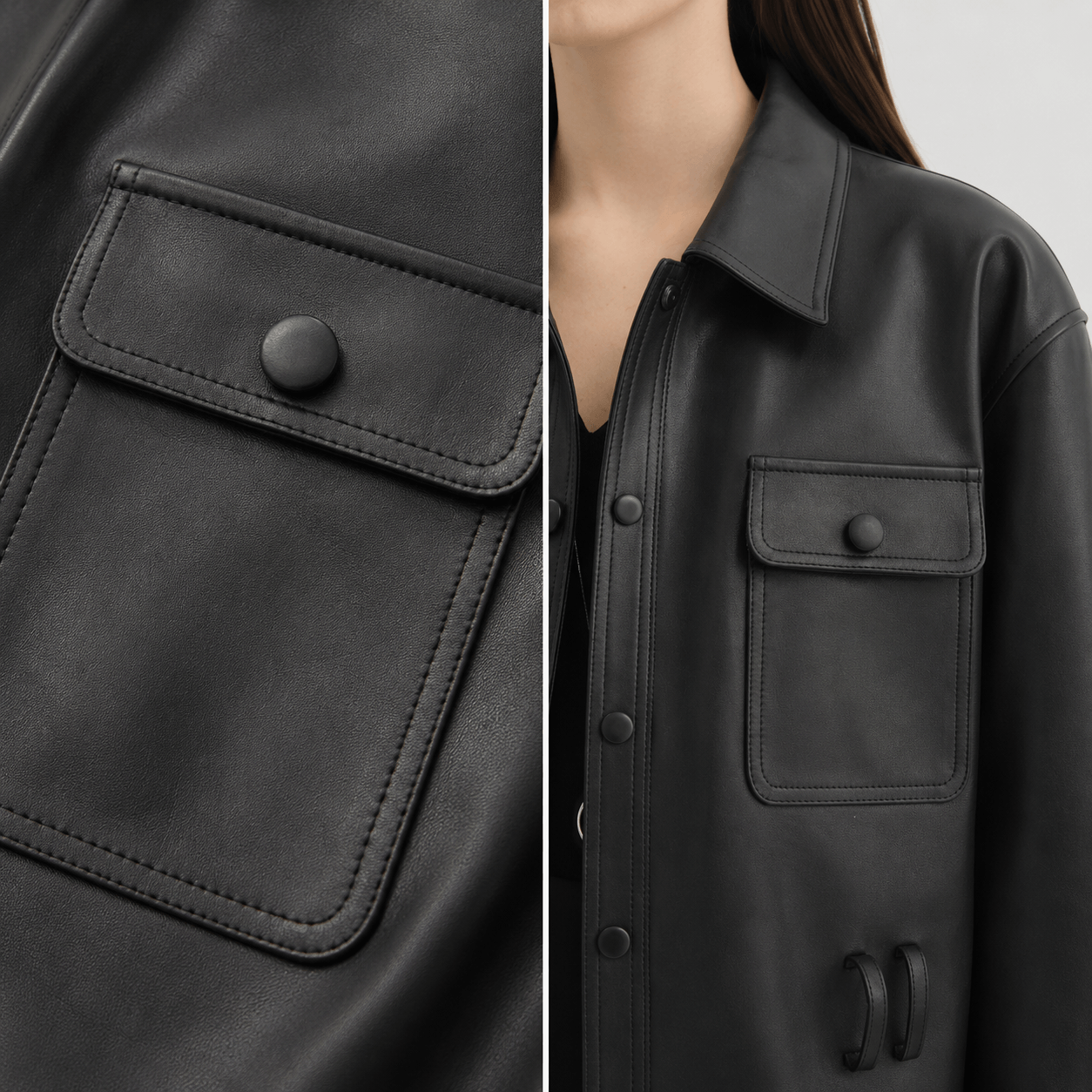 Letrans Women's Cropped Belted Leather Safari Jacket “Twilight Knight”