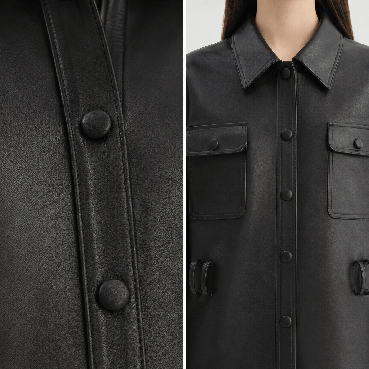 Letrans Women's Cropped Belted Leather Safari Jacket “Twilight Knight”