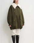 Letrans Women's Down Parka with Detachable Wool Collar & 90% Goose Down "Wilderness Poem"