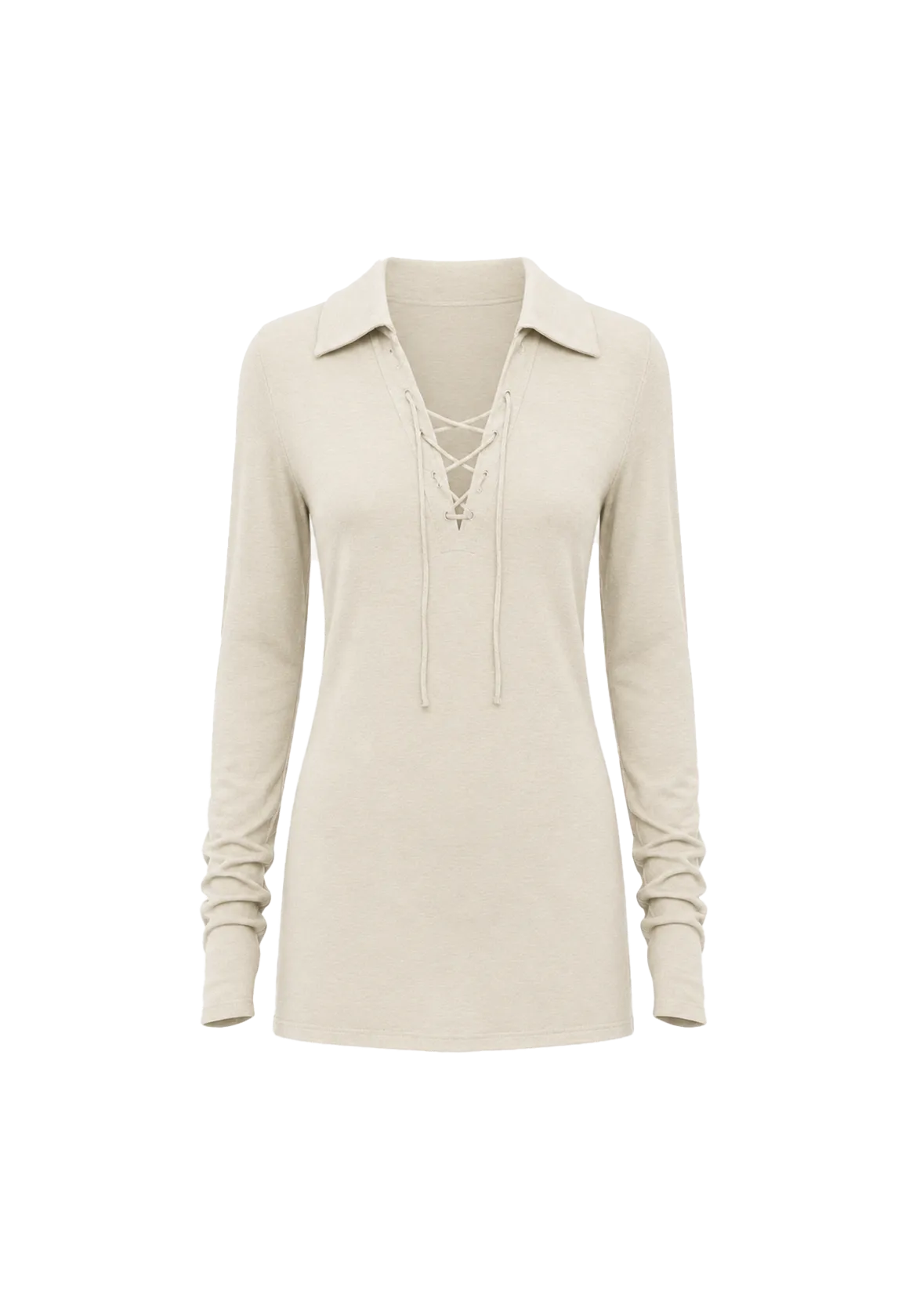 Light luxury silver silk knitted slightly transparent tie lapel slim drape long sleeve knitted top"Eiffel"