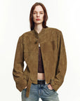 Firelady Fur Suede Leather Biker Jacket for Women – "Caramel Mountain"