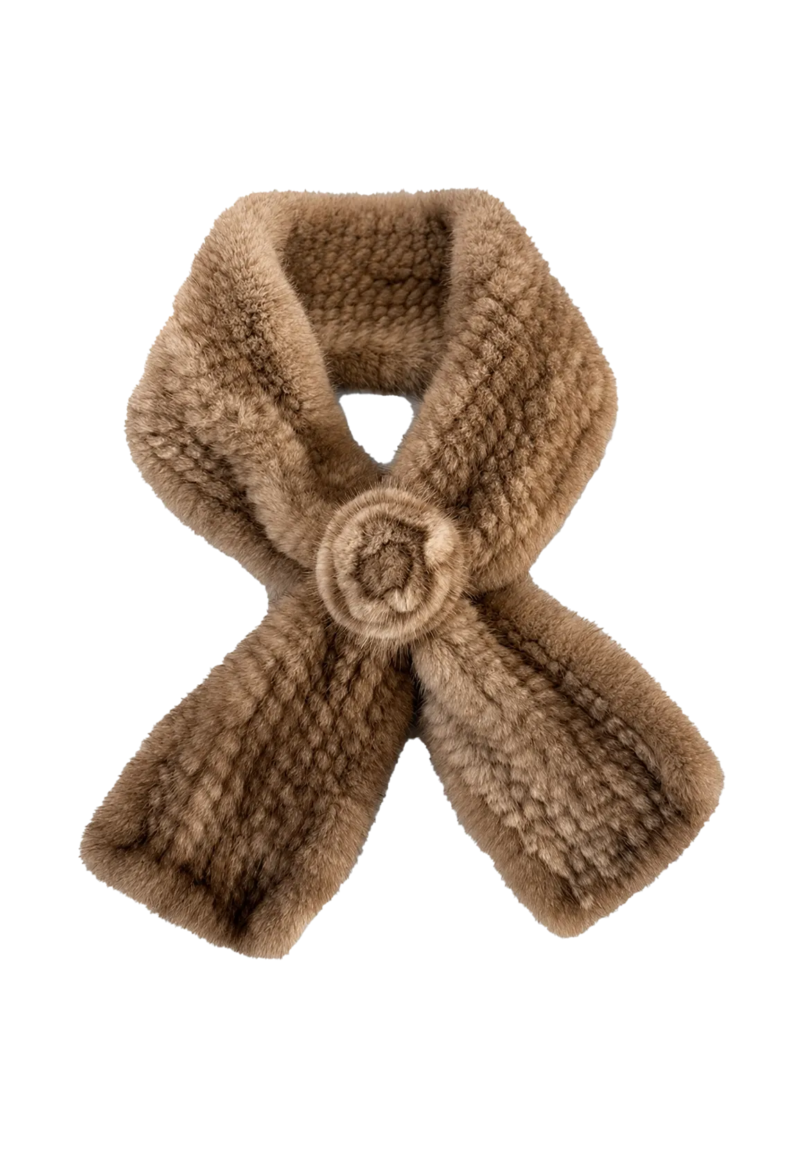 Mink fur flower fur scarf women's winter double-sided woven fur neck scarf