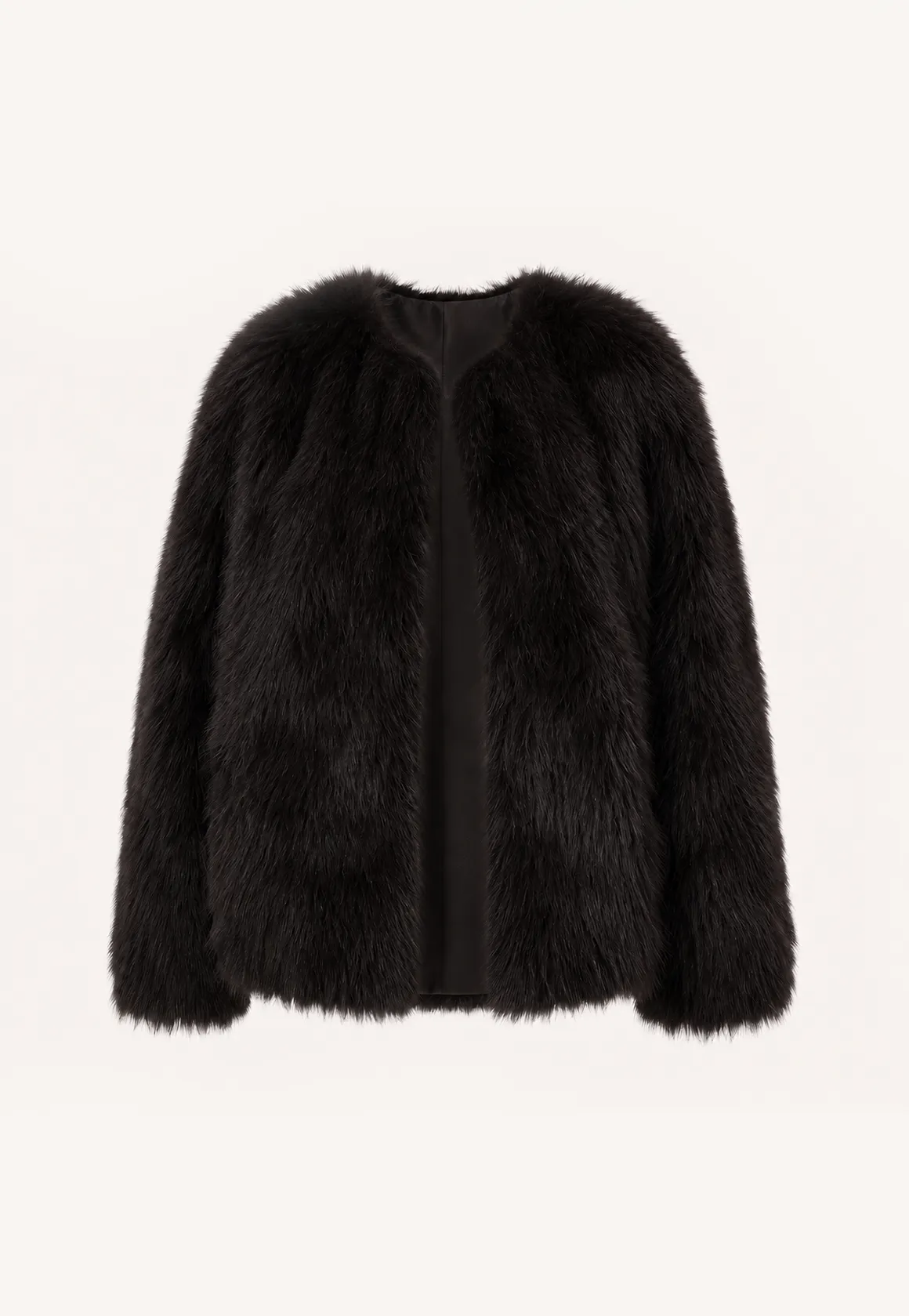 Morning Mist Manor Urban Chic Chicken Heart Collar Drop Shoulder Fox Coat
