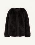 Morning Mist Manor Urban Chic Chicken Heart Collar Drop Shoulder Fox Fur Coat