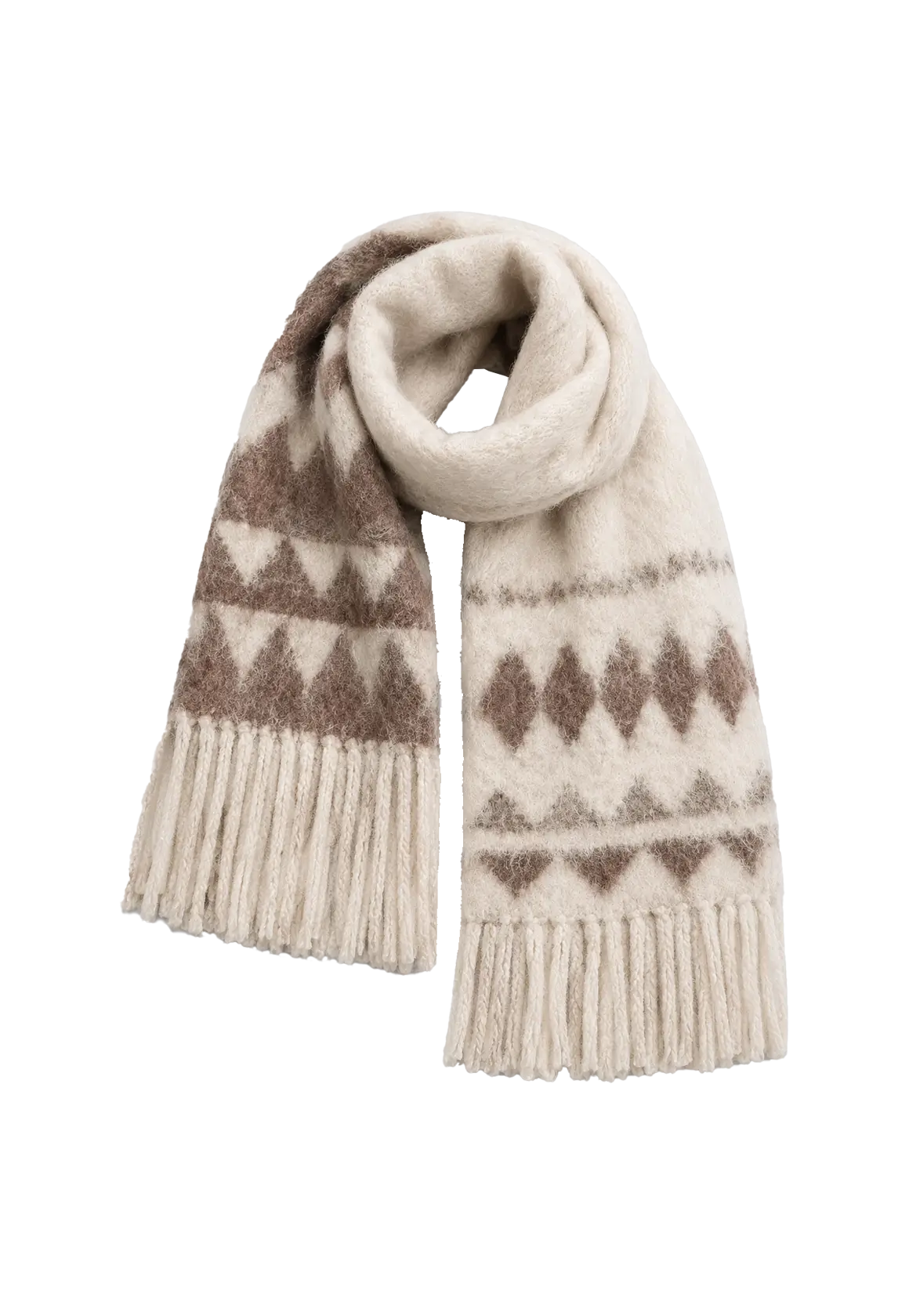 Nepal alpaca wool color clashing jacquard tassel scarf women winter warm shawl 190*27
