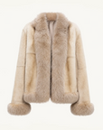 Paris pictorial Vintage two-tone fox fur collar soft otter fur jacket
